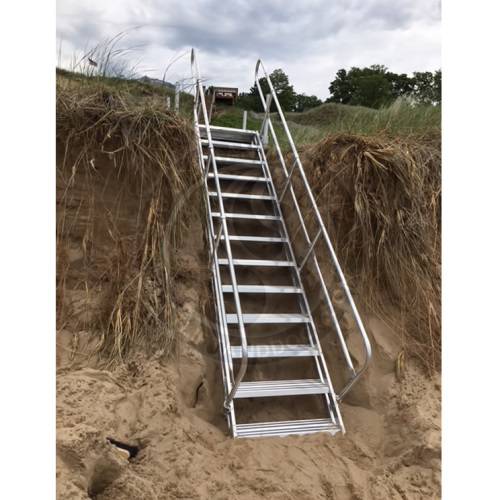 mobile stairs with handrails